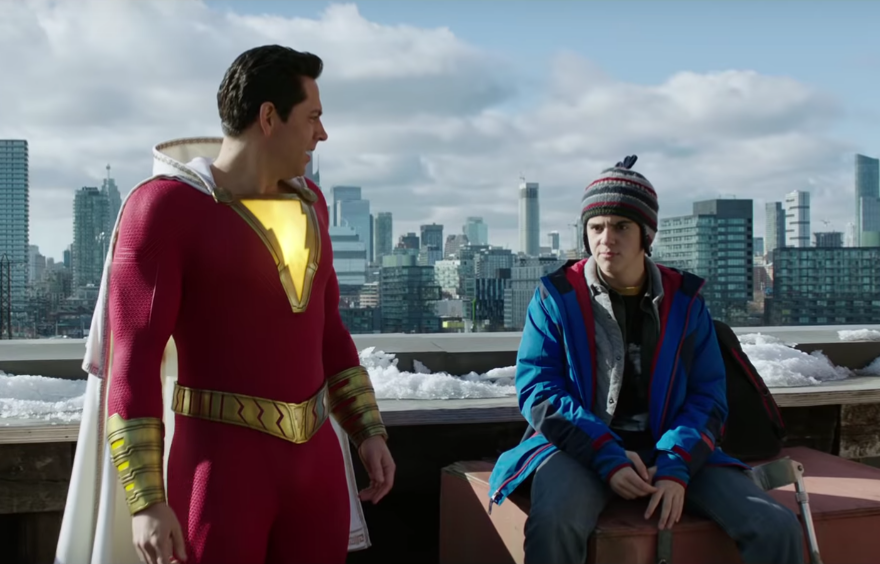 New “Shazam!” YouTube Ad Shows Zachary Levi Leap a Tall Building in a Single Bound